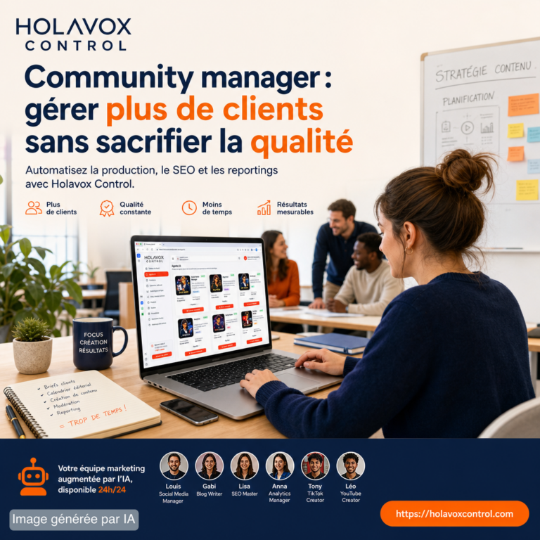 Community manager : gérer plus de clients sans sacrifier la qualité avec Holavox Control