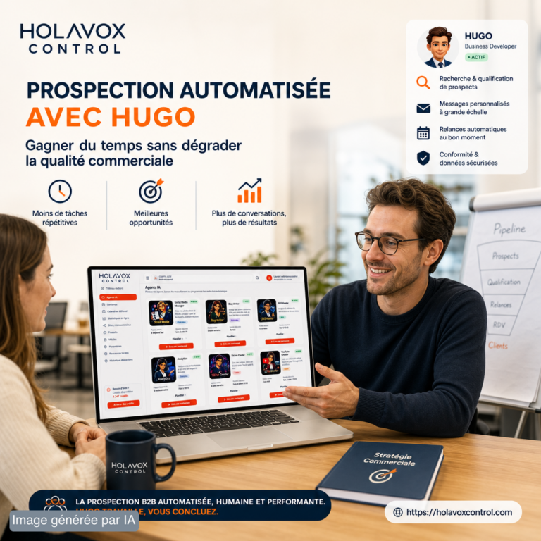 Prospection automatisée avec Hugo : gagner du temps sans dégrader la qualité commerciale